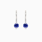 Classic round sapphire drop earrings