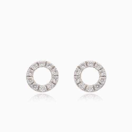 Rose gold diamond circle earrings