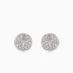 Dazzling round cut diamond earrings in lustrous white gold