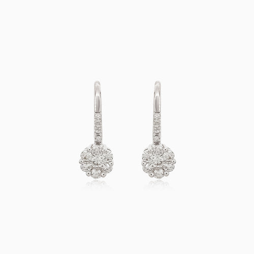 Sparkling white diamond earrings