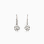 Sparkling white diamond earrings