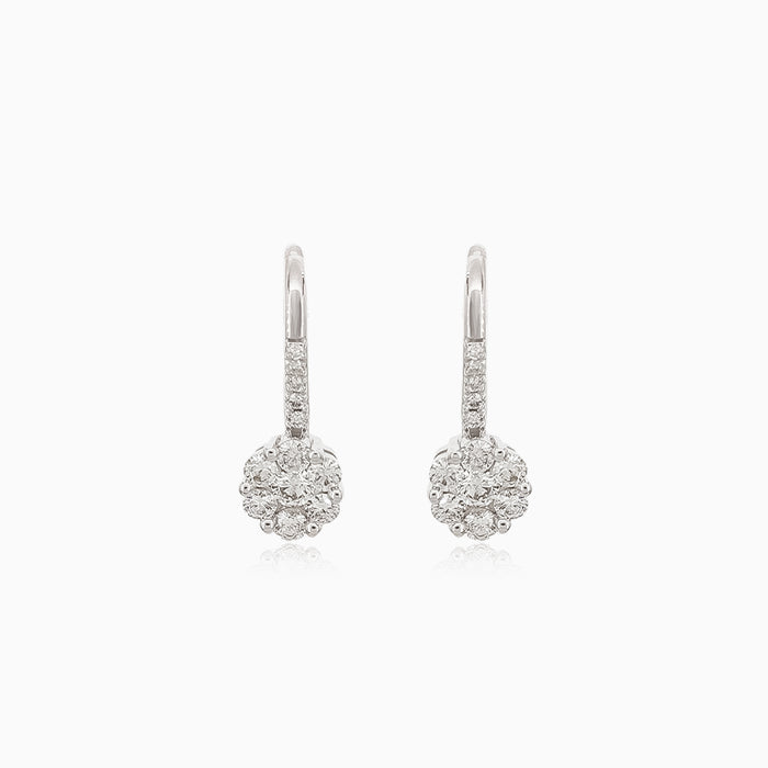 Boucles d’oreilles en diamants blancs scintillants