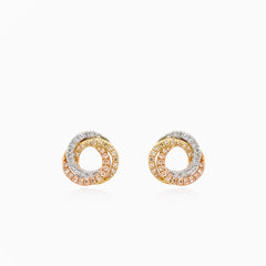 Multicolor diamond radiance stud earrings