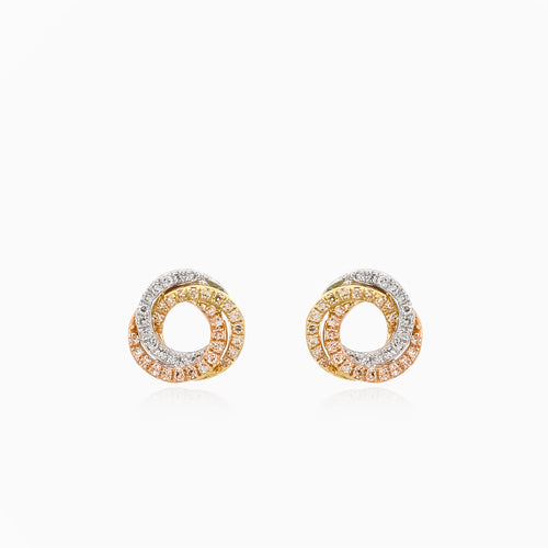 Multicolor diamond radiance stud earrings