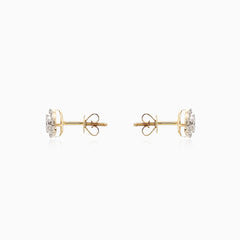 Fine gold earrings with diamonds