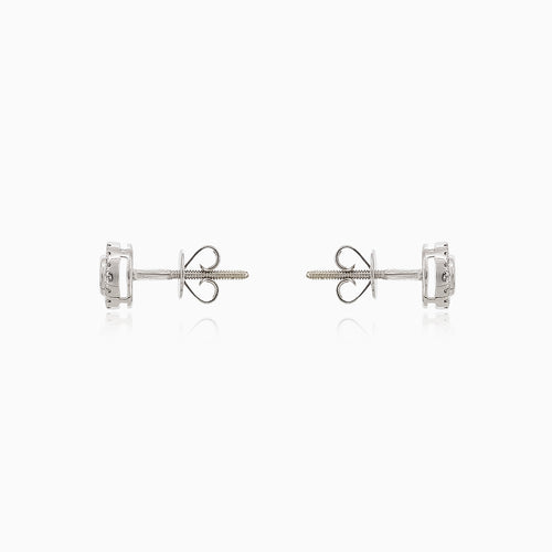 Simple white gold earrings with diamonds