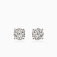 Lustrous diamonds yellow gold earrings