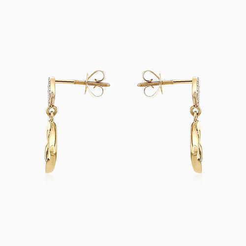 Unique gold earrings with diamonds