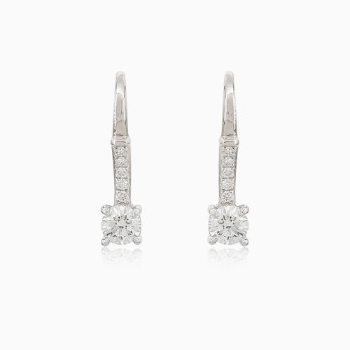 Elegant white gold diamond earrings