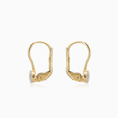 Lustrous yellow gold diamond earrings