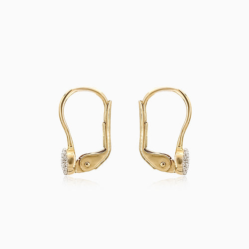 Lustrous yellow gold diamond earrings