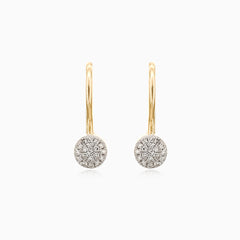 Lustrous yellow gold diamond earrings