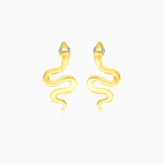 Lovely wrap small snake stud gold earrings