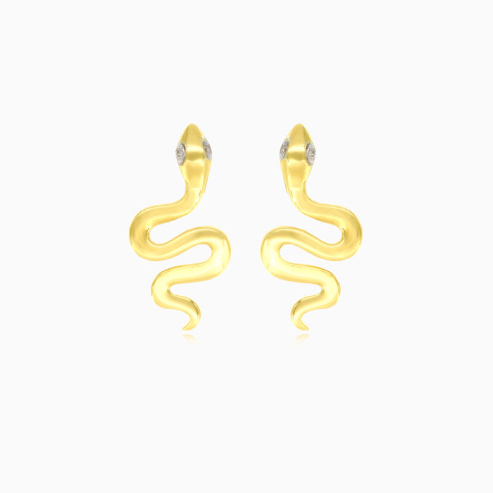 Wunderschöne kleine Schlangen-Ohrstecker aus Gold