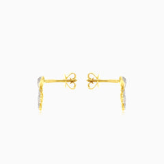 Gold mini snake diamond earrings