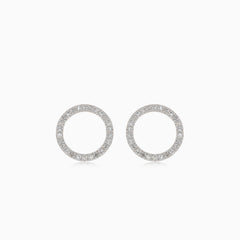 Diamond circle stud earrings