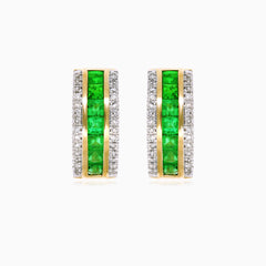 Sophisticated yellow gold channel set earrings