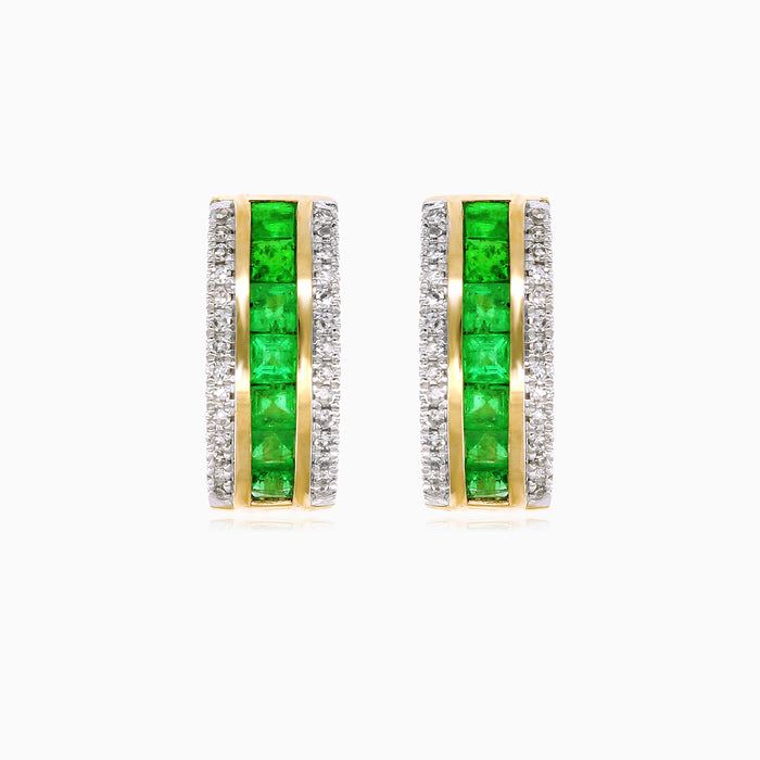 Boucles d’oreilles sophistiquées en or jaune serties en canal