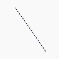 Gold-Tennisarmband mit Saphiren und Diamanten