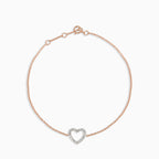 Chain bracelet with diamond heart