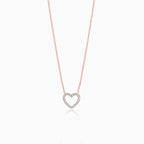 Rose gold necklace with diamond hearth