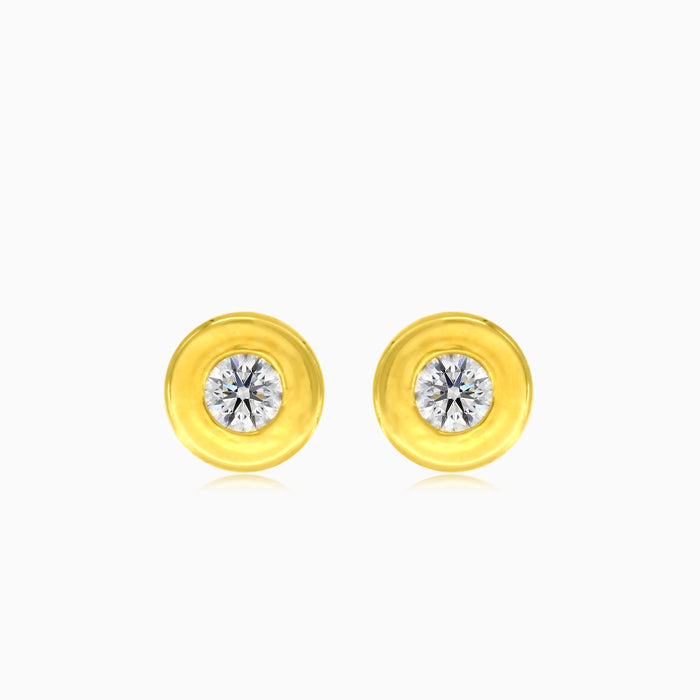 Runde Zirkonia-Stecker mit Zargenfassung