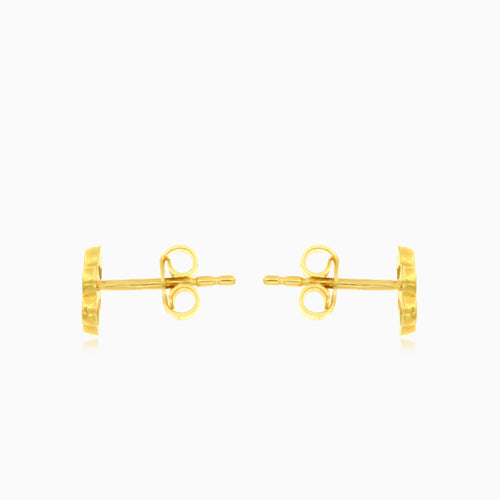 Two tone gold earrings with lustrous cubic zirconia