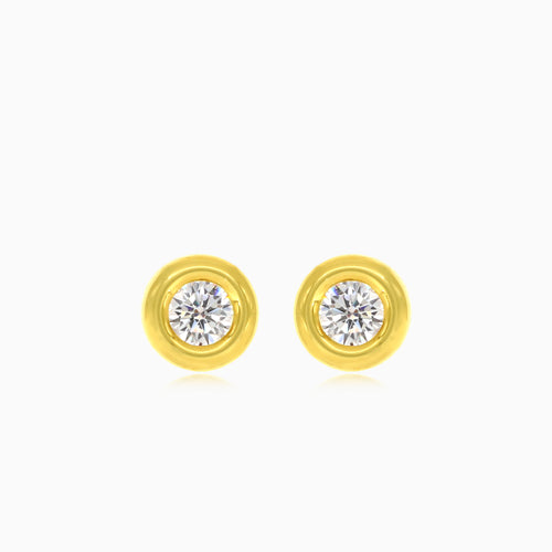 Lustrous 18kt yellow gold studs
