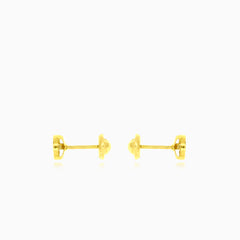 Luminous gold sparkle stud earrings
