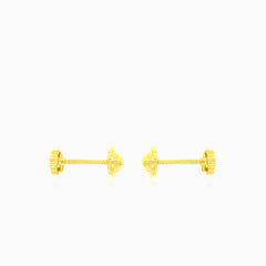 Gleaming clear cubic zirconia yellow gold earrings