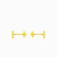 Gold-tiny flower studs earrings