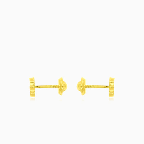 Gold-tiny flower studs earrings