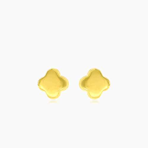 Zlaté drobné květinové náušnice