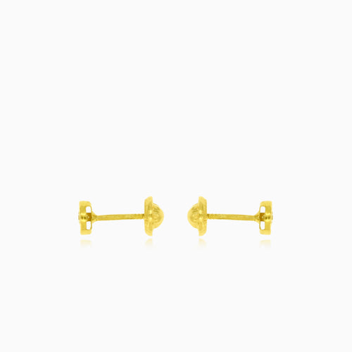 Lustrous bloom yellow gold earrings