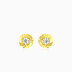 Lustrous bloom yellow gold earrings