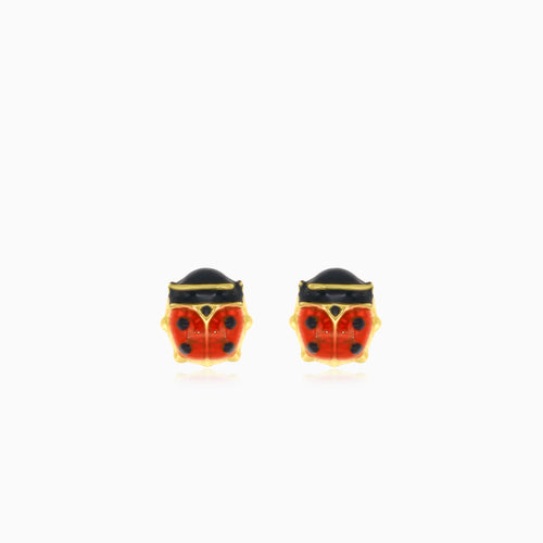 Gold ladybug stud earrings