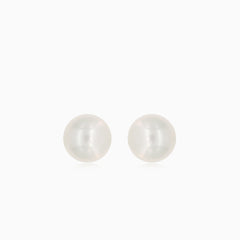 Pearl earrings in yellow gold with screwback for baby
