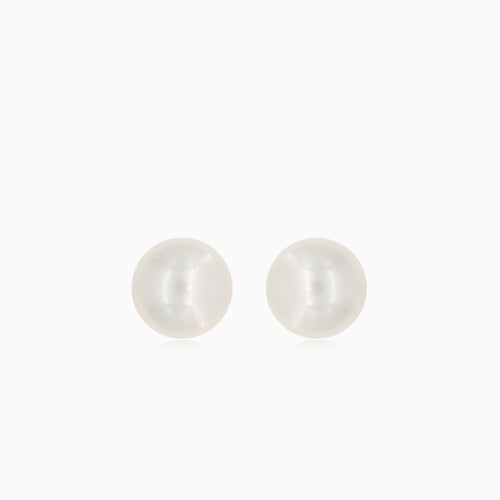 Pearl earrings in yellow gold with screwback for baby