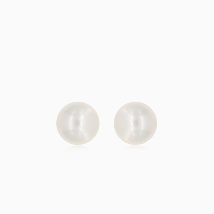 Boucles d’oreilles en or jaune avec perle et fermoir à vis pour bébé