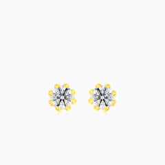 Round eight claw cubic zirconia earrings
