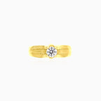 Bold gold and cubic zirconia ring