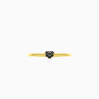 Heart cut natural onyx yellow gold ring