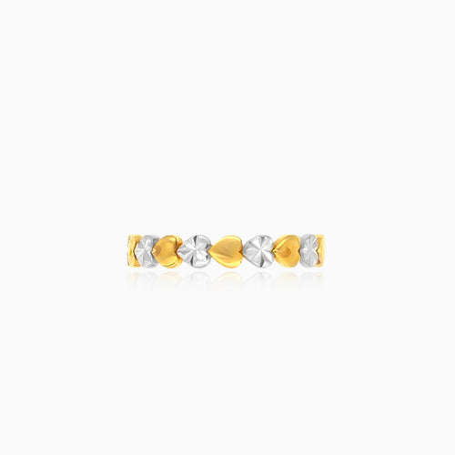 Lustrous two-tone gold ring