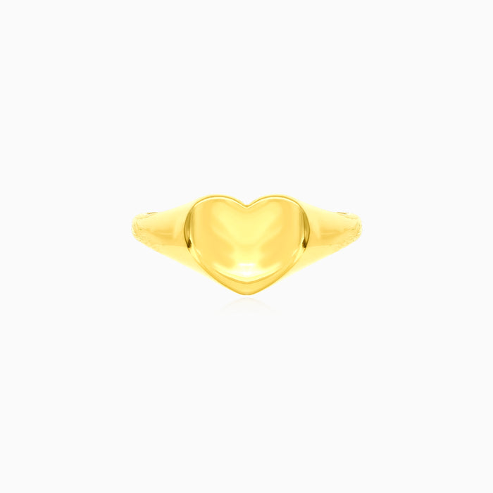 Anillo de corazón encantador en oro amarillo
