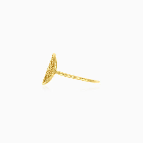 Tree of life statement ring in yellow gold