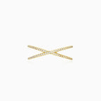 Crisscross cubic zirconia gold ring