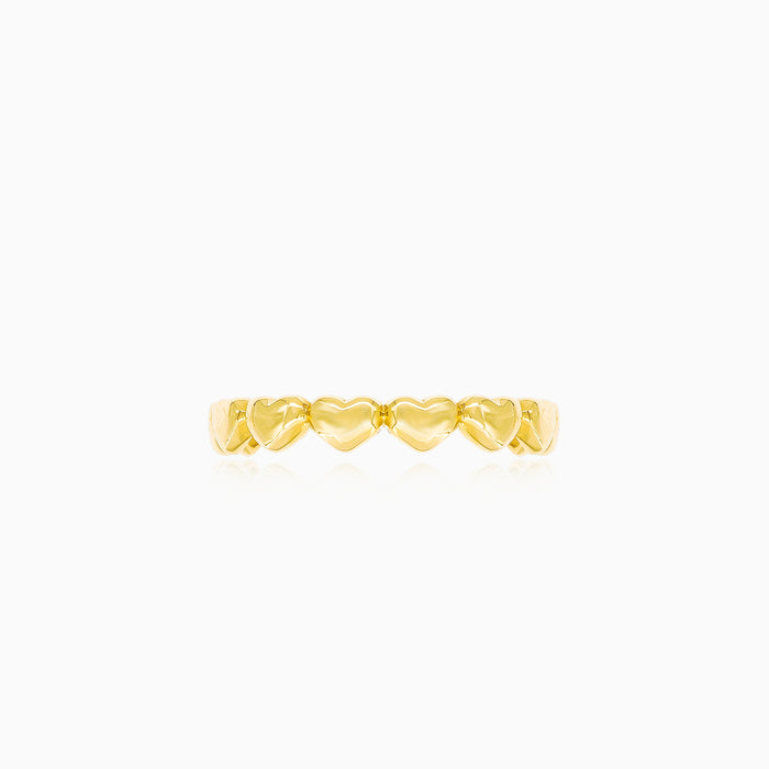 Lovely heart-shaped yellow gold ring