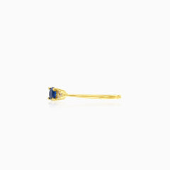 Blue sapphire yellow gold ring