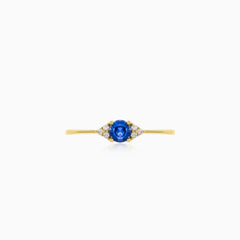 Blue sapphire yellow gold ring