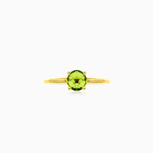 Natural green peridot ring